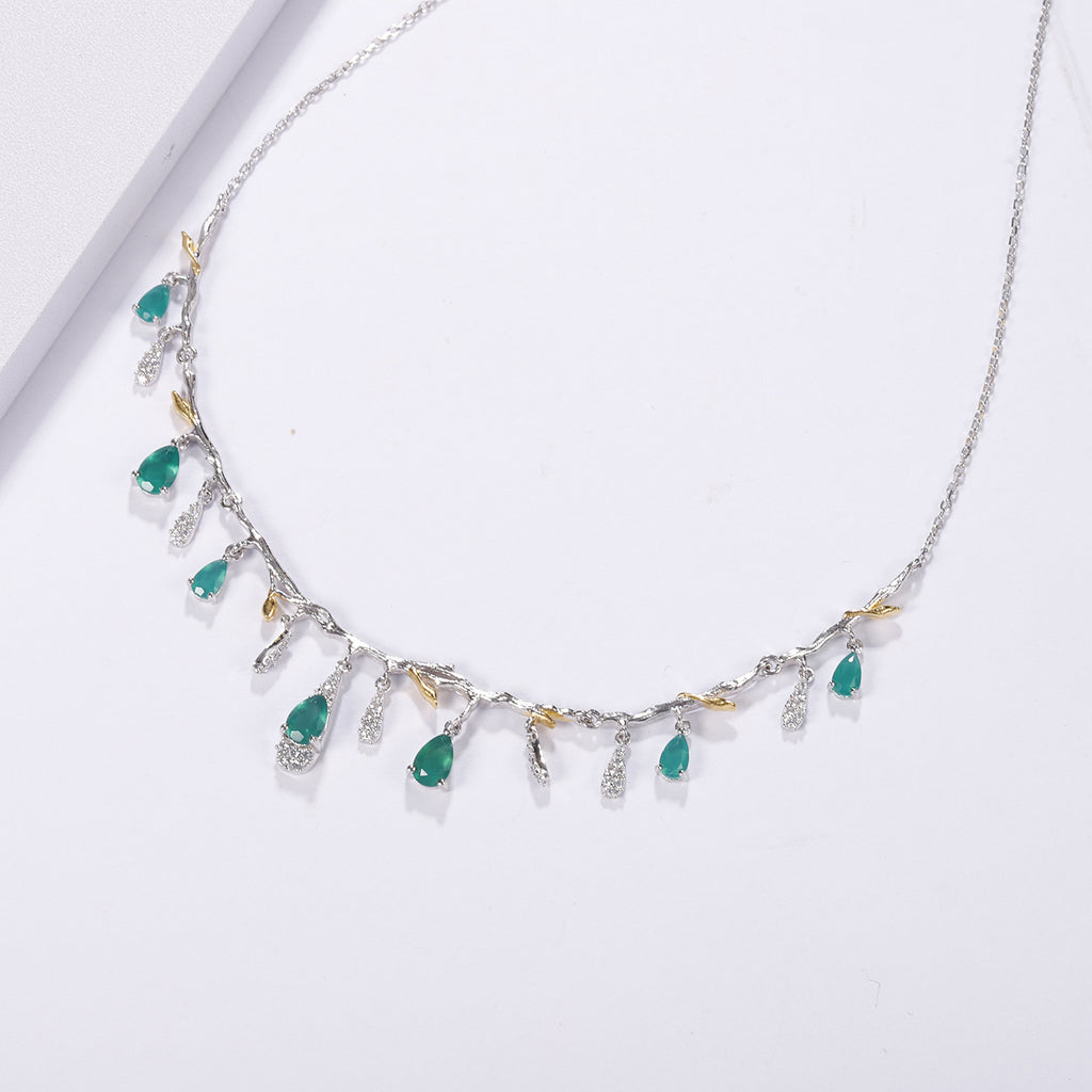 S925 Collier en argent naturel Topaz