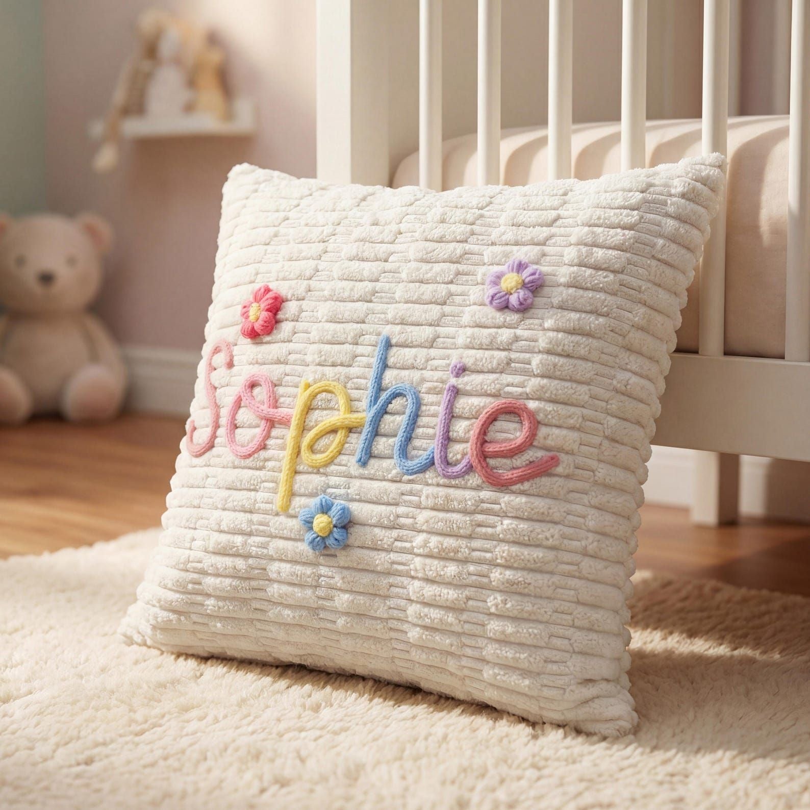 Couvercle de coussin brodé personnalisé