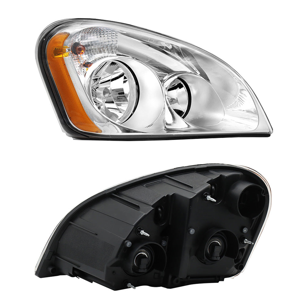 Chrome phares compatibles avec 2008-2016 Freightliner Cascadia avec des ampoules halogènes paire