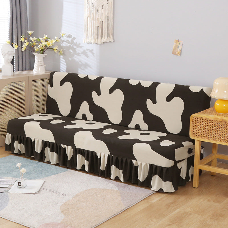 Slipcover stretch pour un lit sans bras encaissant simple simple housse de canapé pliable avec jupe
