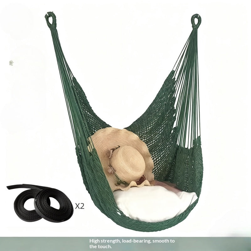 Balcony Home Courtyard Rocking Chair Nylon Mesh Rope Hanging Lounger