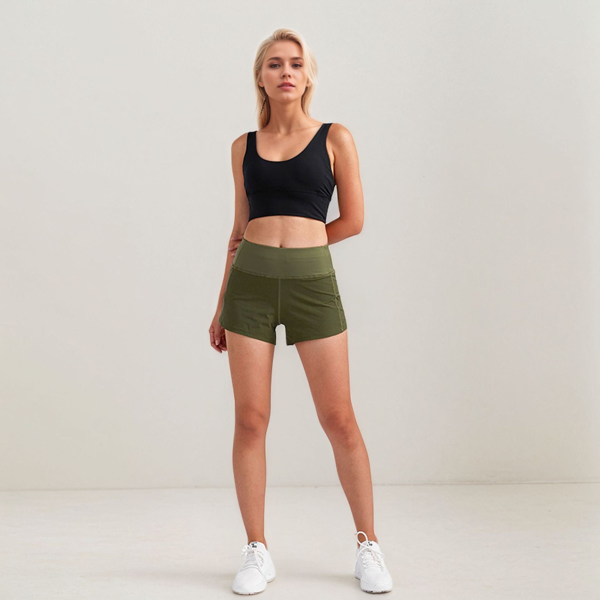 Lulu Shorts de même style Elastic High Waist pour femme Doublure Anti Light Yoga Shorts Quick Dryi