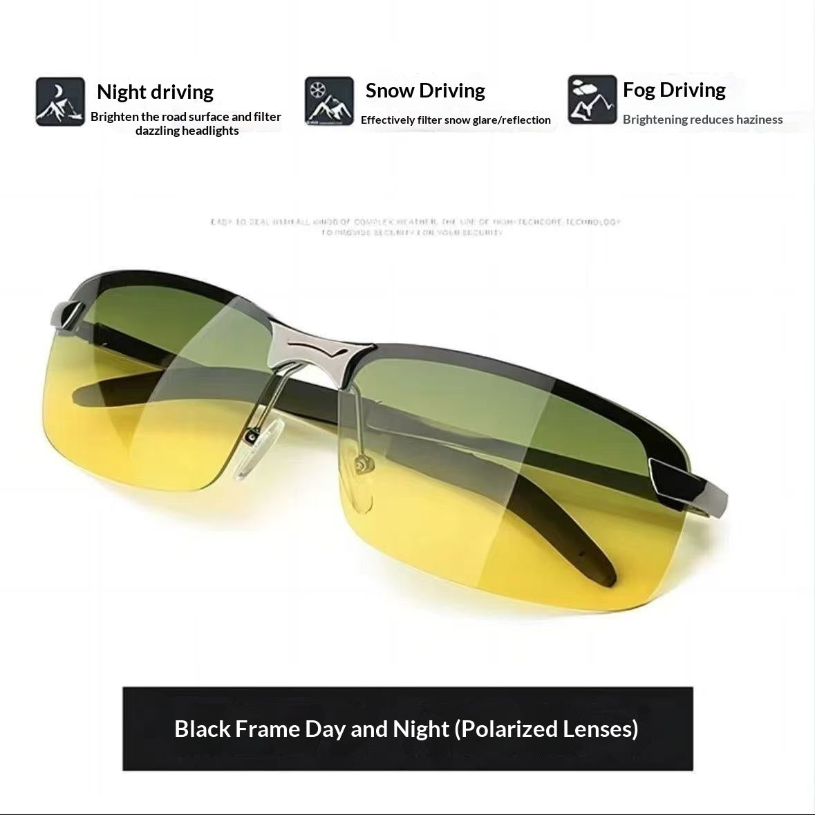 Lunettes de soleil à double usage jour-nuit pour hommes