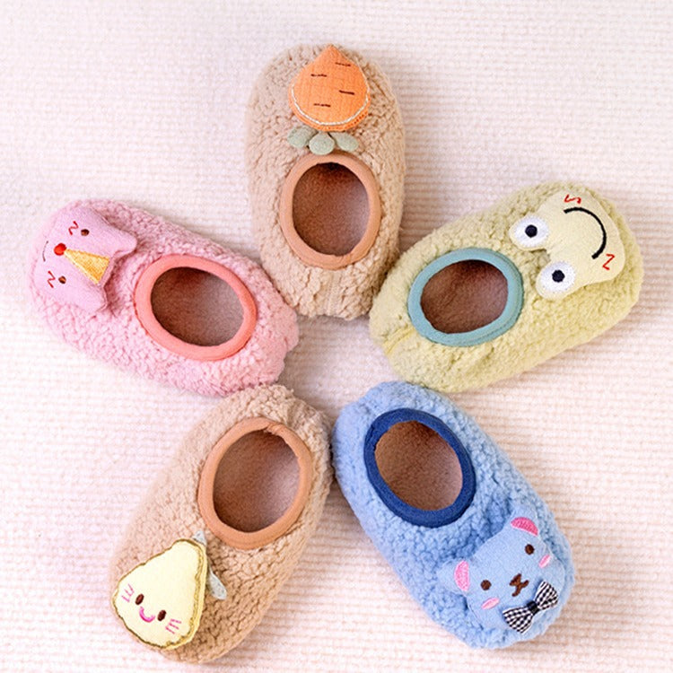 Chaussettes de sol antidérapantes pour les enfants Lignées de polaire chaude et extra-épaississantes comme vos petits enfants