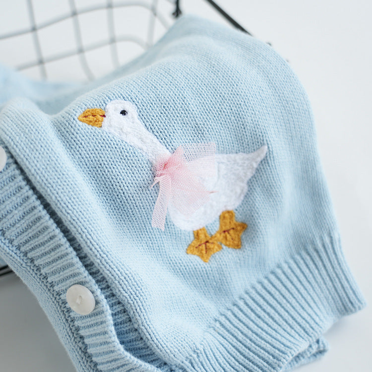 Chandail occasionnel des filles Brodé tricot haut