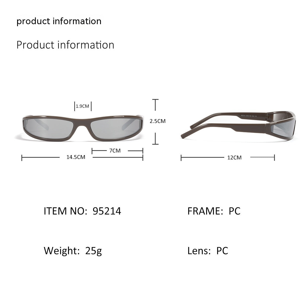 Y2g Future Style Narrow Frame Lunettes de soleil