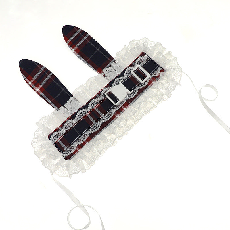 Ancien style pastoral ancienne sous-culture Retro Plaid Release Buckle Hair Band