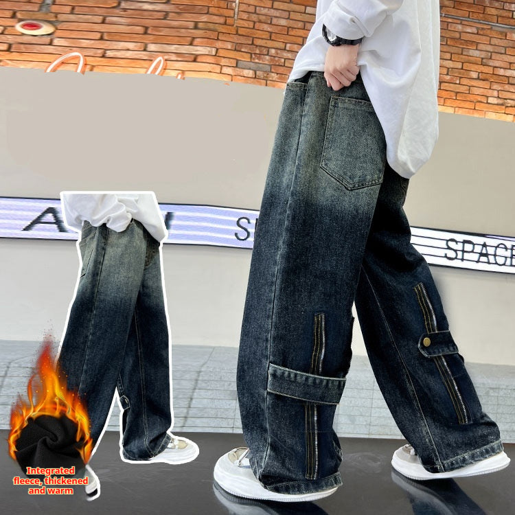 Style coréen Gros enfants pantalons chauds épais