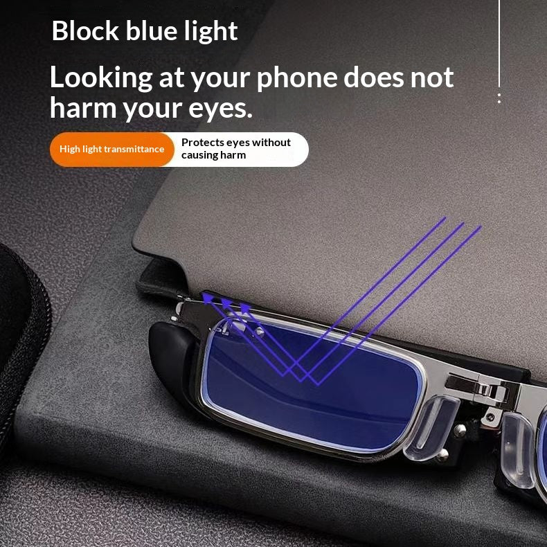 Lunettes de lecture portable mini pliables anti-bleu-léger
