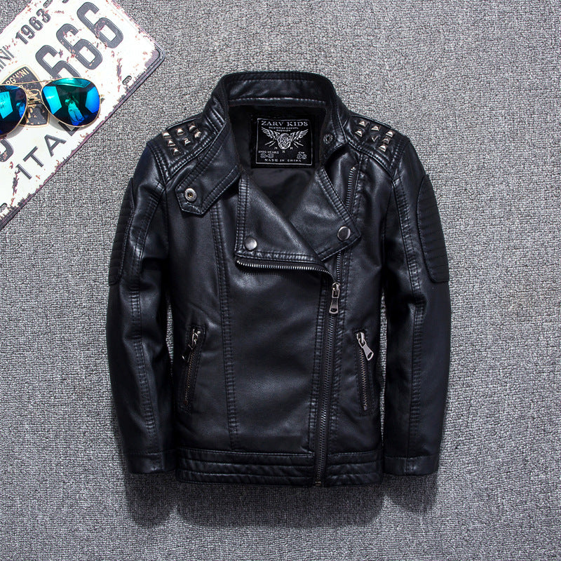 Veste en cuir casual de mode pour garçons