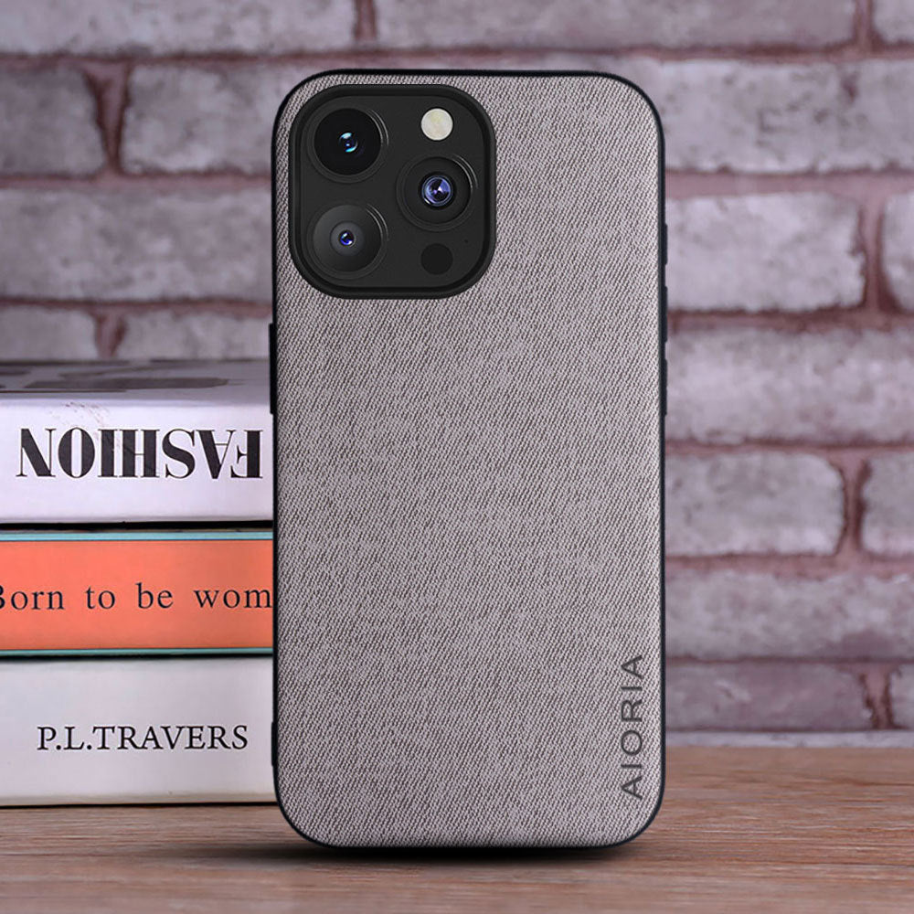 Coque de téléphone en tissu réel simple
