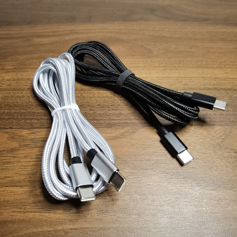 1m câble de données PD tressé en nylon 3A 60W C à C double tête