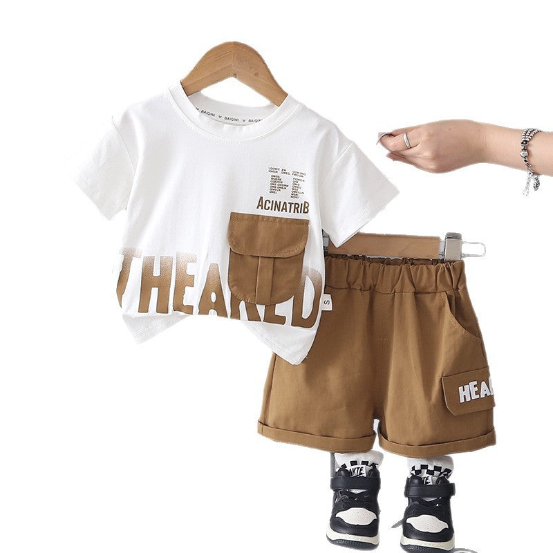Top et shorts à manches courtes de style coréen pour bébés garçons