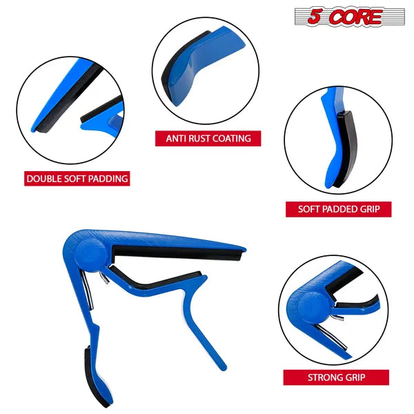 5 Core Capo 4Pcs Guitare électrique acoustique 6 cordes Kapo Clip pour Banjo Mandolin Ukulele
