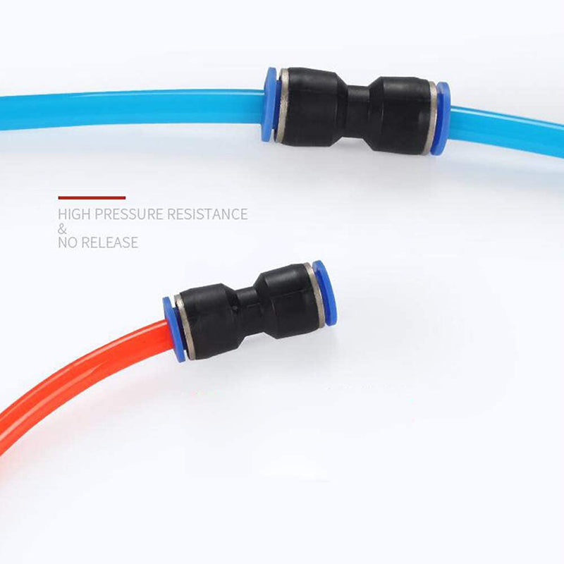 Jinqi connecteur pneumatique en plastique droit à travers le cul PU-56810121416mm Insérer rapidement T
