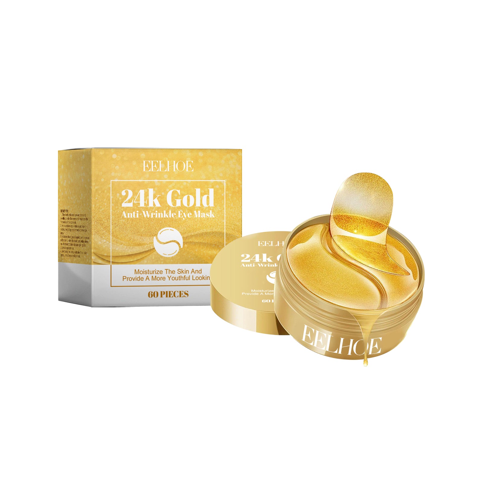 Masque à yeux dorés 24K 60pcs 1 boîte