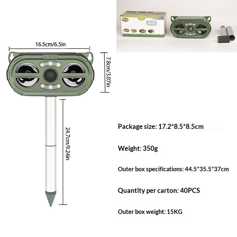 Repelleur de chien ultrasonique Rechargeur Voix Solar Bird Repeller