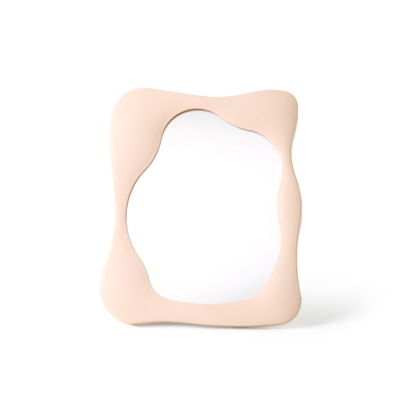Simple en forme spéciale salon cosmétique miroir bureau plastique Irrégulier cosmétique Mirro