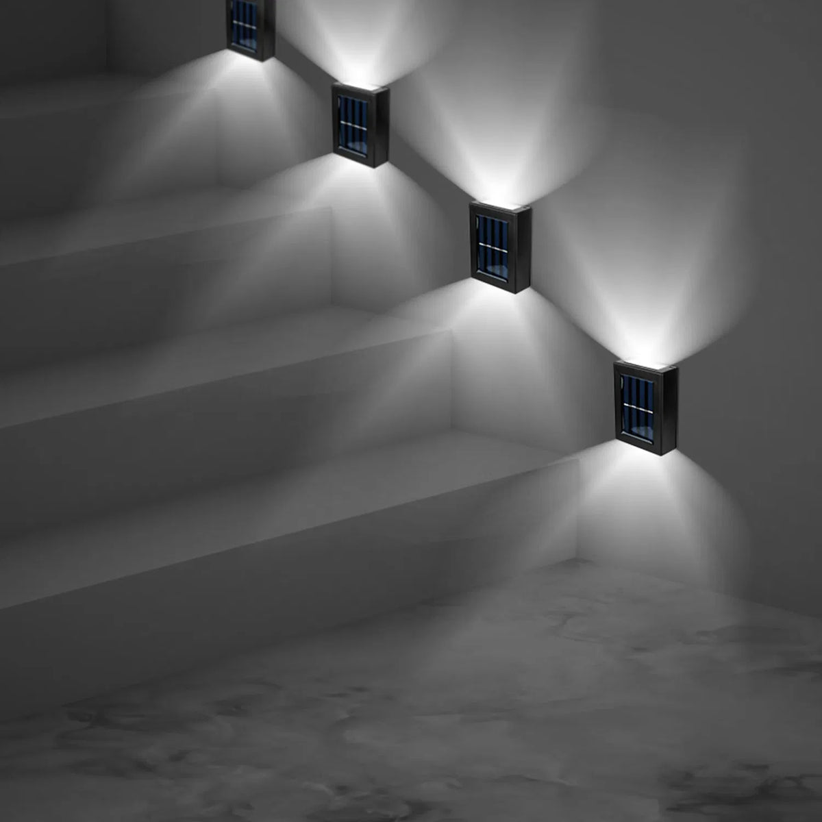 2Pcs Solar Deck Lights Outdoor 2LED Perles Waterproof Sensor Fence Stair Lampes pour Patio La
