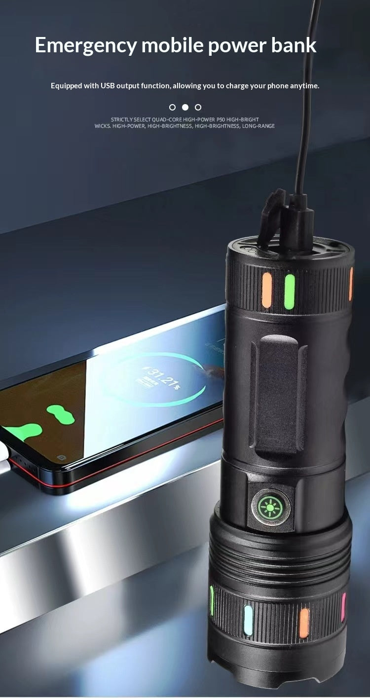 Lampe de poche laser blanche en alliage d'aluminium