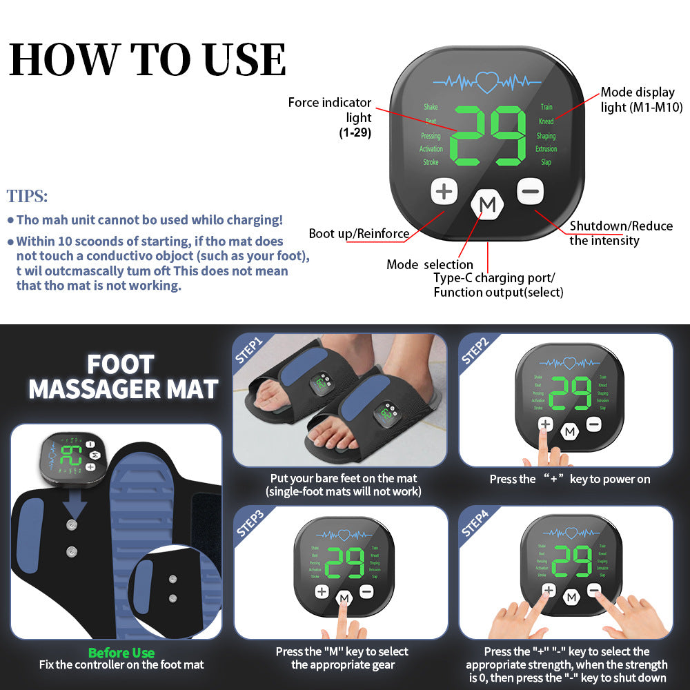 Chaussures intelligentes de massage du pied Micro-courant