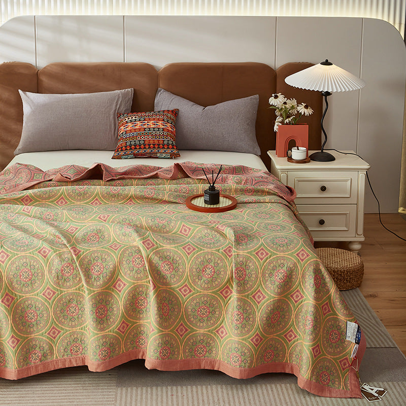 Pure Cotton Light Luxury Fil de trois couches Multi-fonctionnel Couverture Cotton Summer Qui