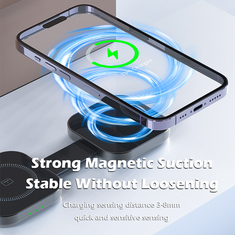 Compact and convenient magnetic 3-in-1 wireless charger