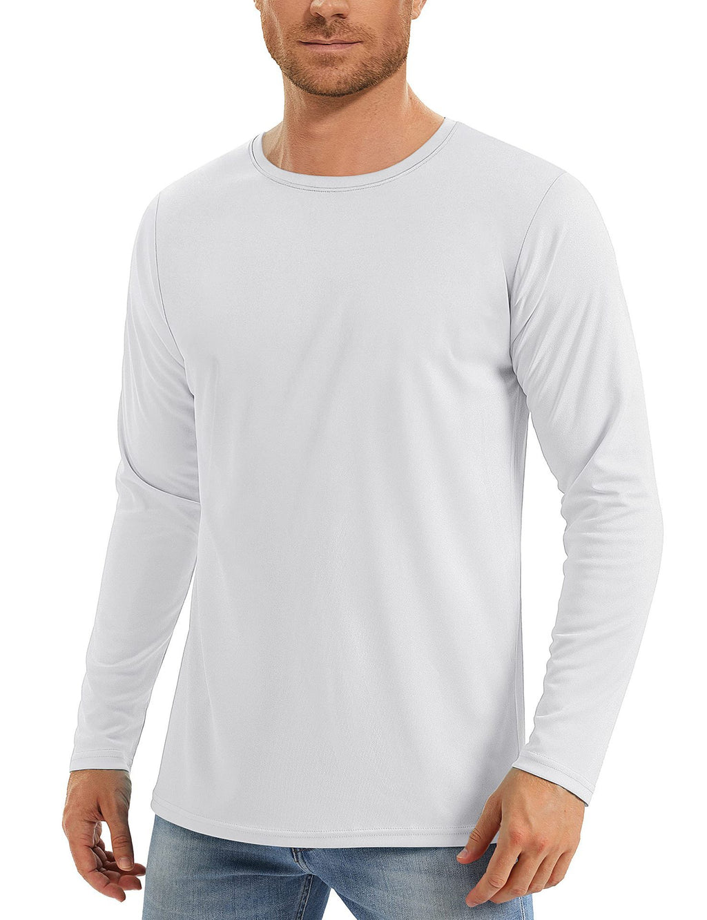 Hommes Solid Color Crew Neck Protection du soleil manches longues Shirts Uv Protection Respirant Runni