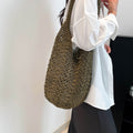 Sac croisé de style français à la paille Bucket Bohemian