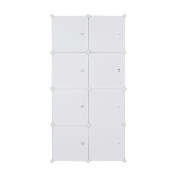 Armoire en forme de cube à 8 compartiments de 4 couches avec 1 tige suspendue