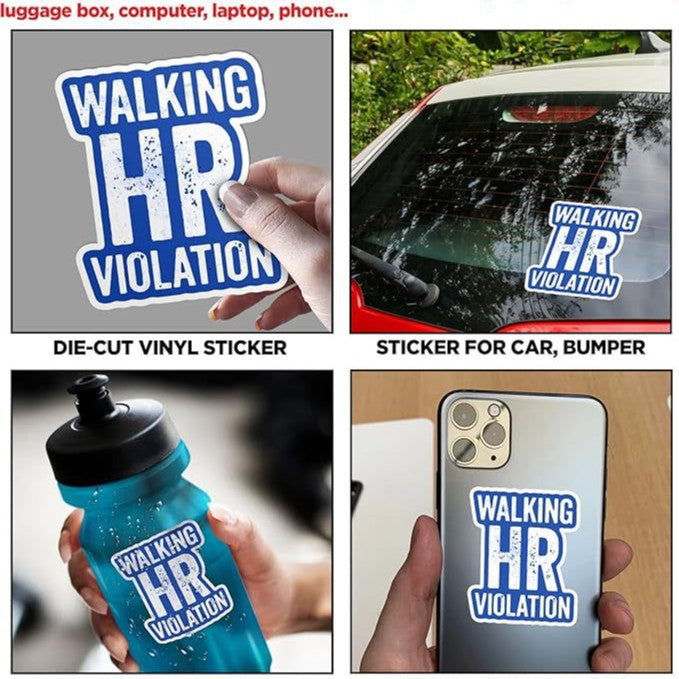 Funny HR Department Door Citation Hard Cap Sticker
