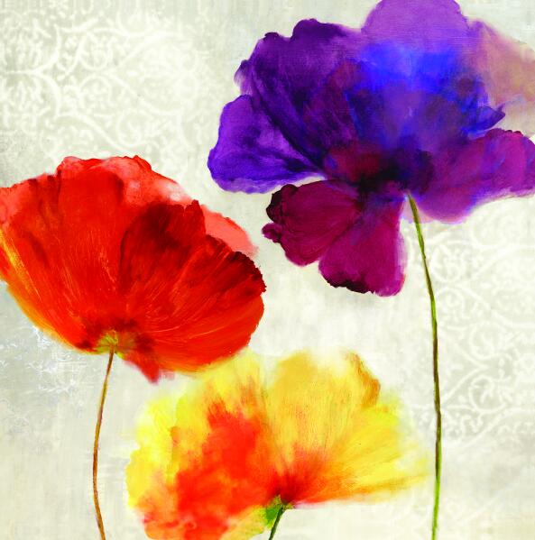 Couleur Aquarelle Florale Peinture sur toile