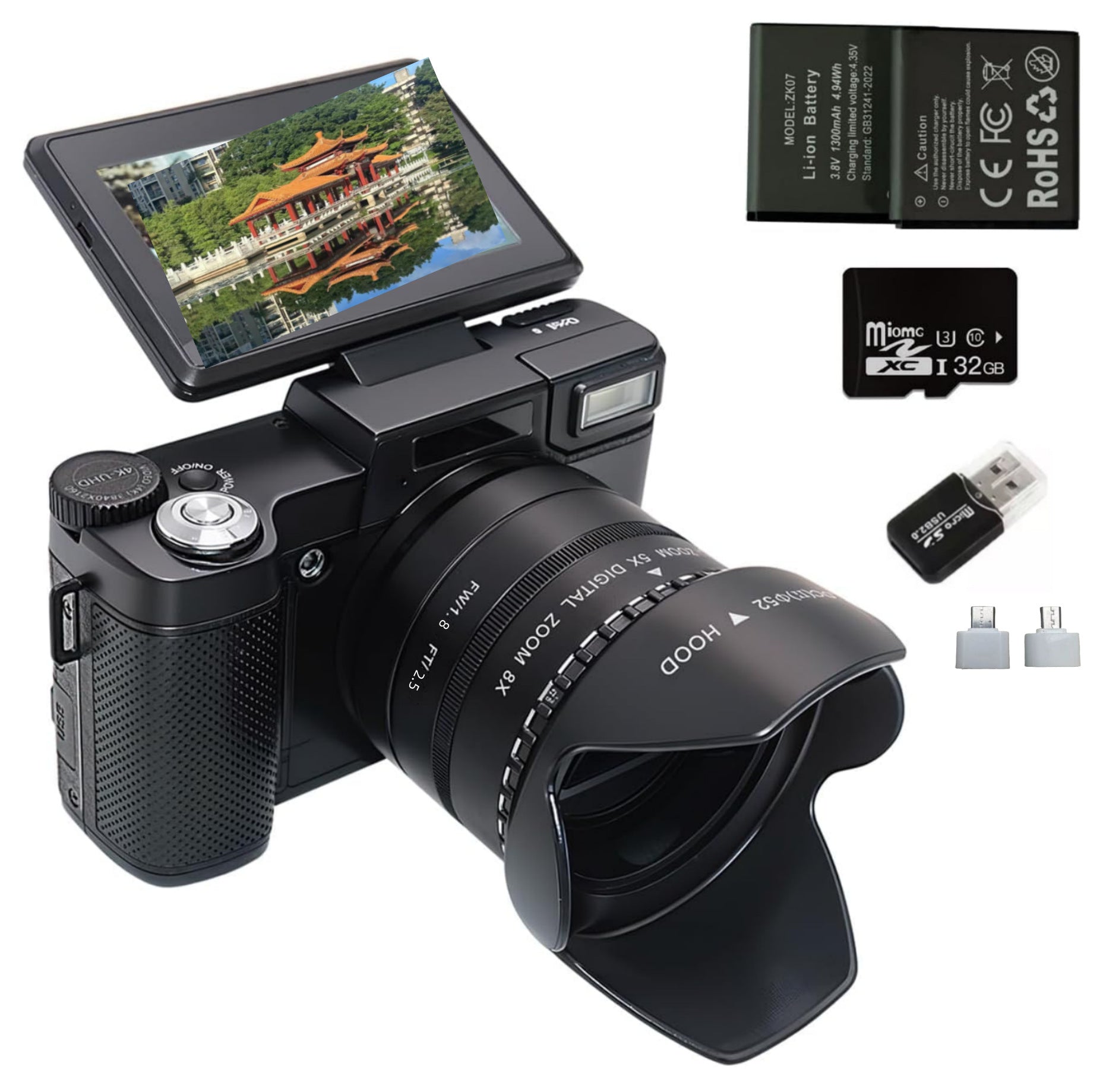 Version d'un appareil photo numérique haute définition avec zoom optique 5x