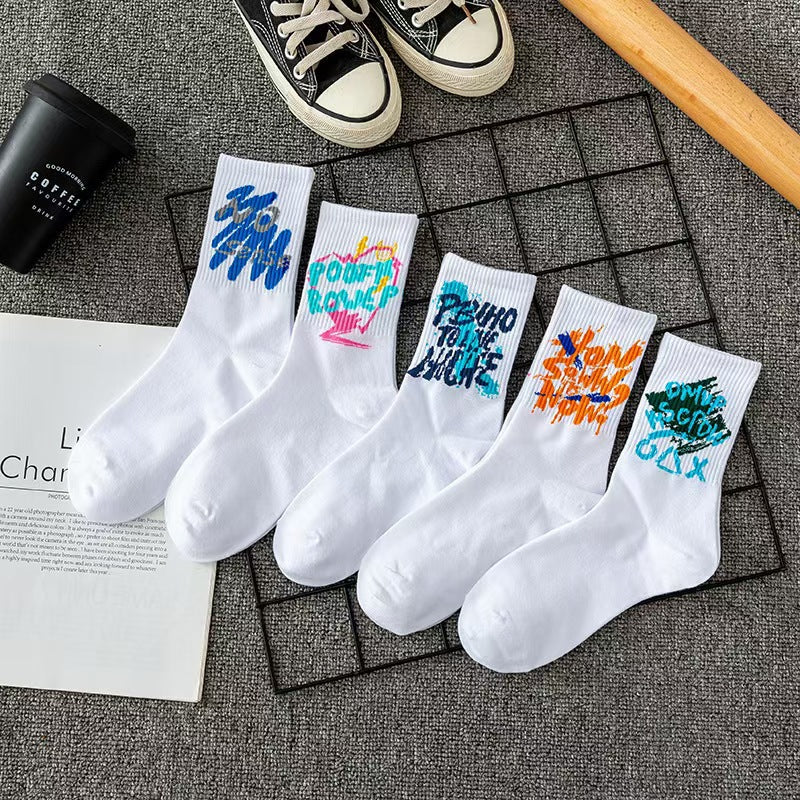 Chaussettes Tube Chaussettes Longues Hommes Sports Blanc Respirant