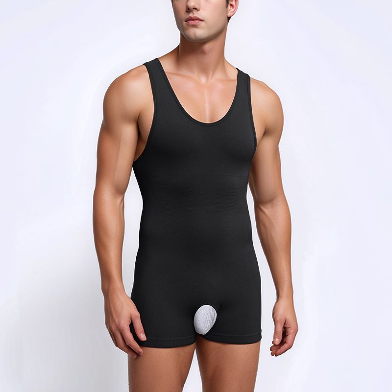 Homme Tummy Control Shapewear Bodysuit Plus Taille Boxer de compression Short taille T