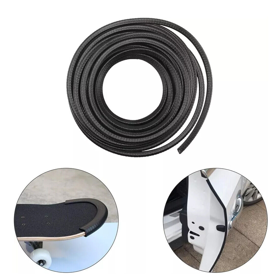 10M noir PVC porte de voiture Edge Guard U canal bande de joint en caoutchouc pour 1-2mm bords