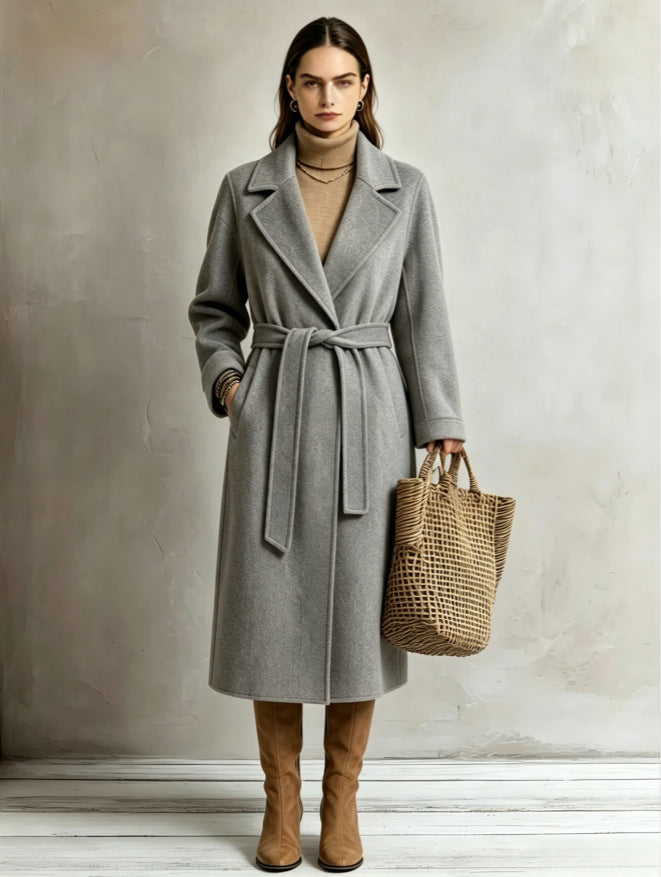 Les femmes Élégantes Long Lapel Coat Pour Casual et Comute Wear