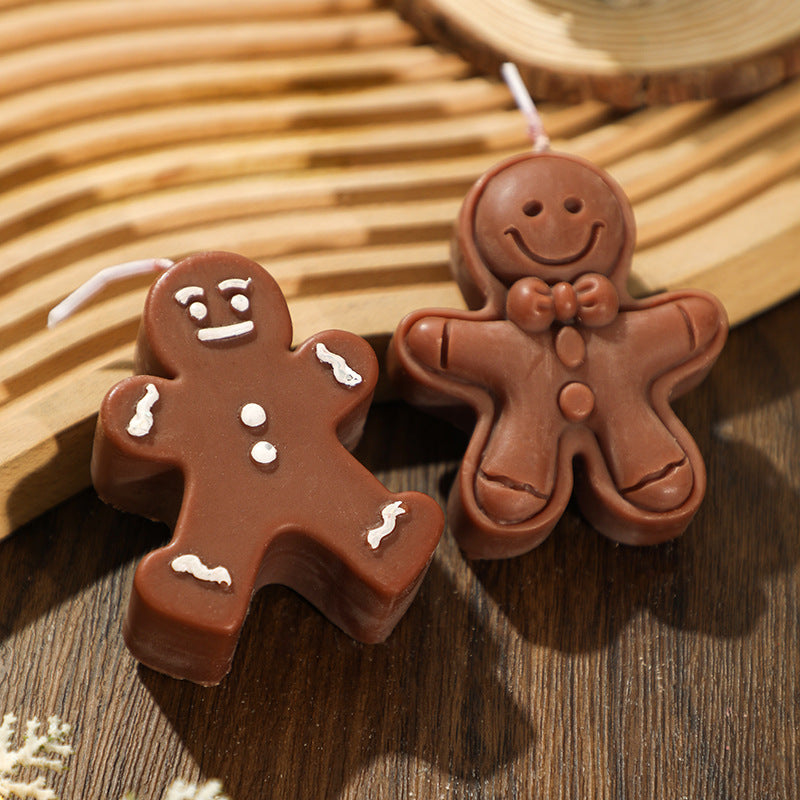 Décorations de Noël Gingerbread Man Bougie parfumée Forme créative Souvenir bureau cadeau