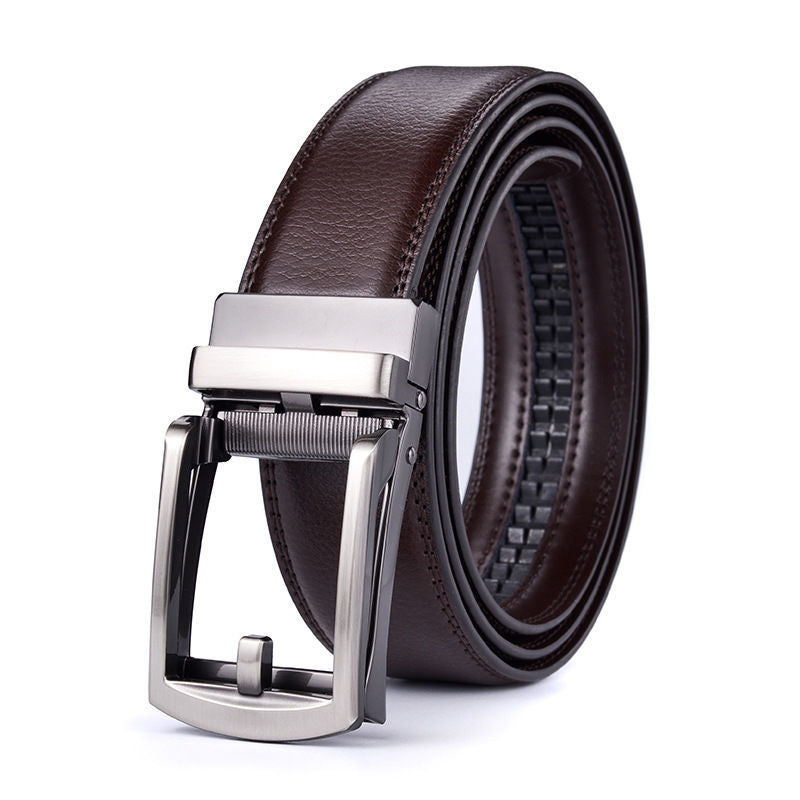 Ceinture de mode à deux couches à boucle automatique pour hommes