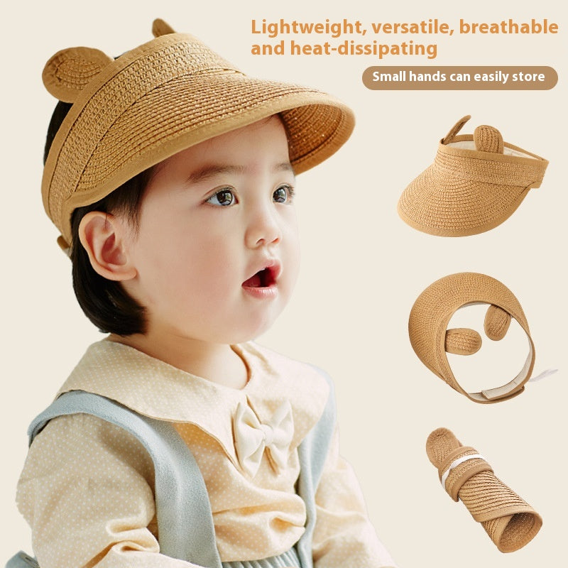 Chapeau de paille de visière résistant au soleil pour enfant