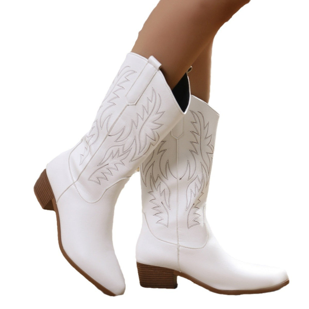 Bottes d'équitation Western Cowboy Brodé Bottes