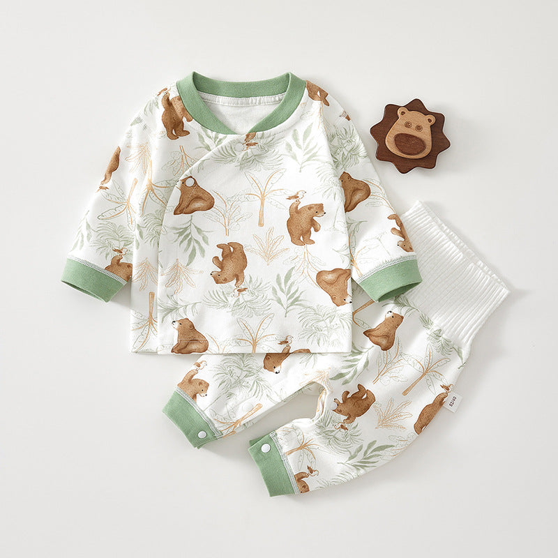 Ensemble bébé Printemps Automne Haute-Waisted Pure Cotton Classe A Set