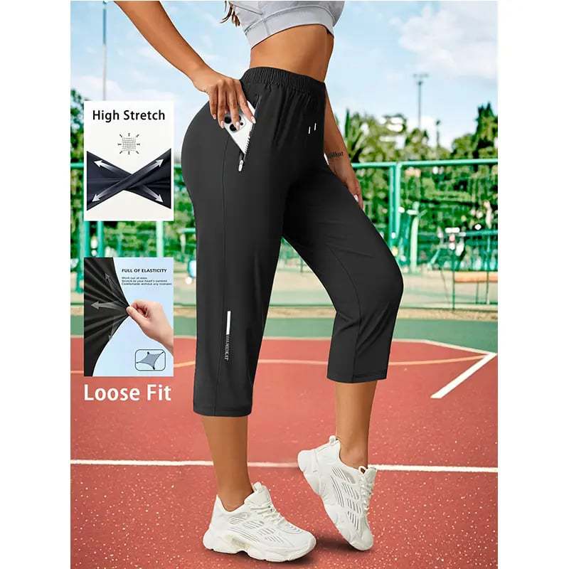 Pantalons de culture en glace à séchage rapide casual sportif pour femmes