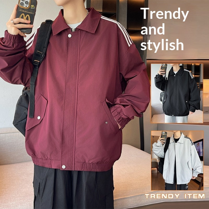 AutomneHiver homme Veste de sport mode et élégante avec trois bandes