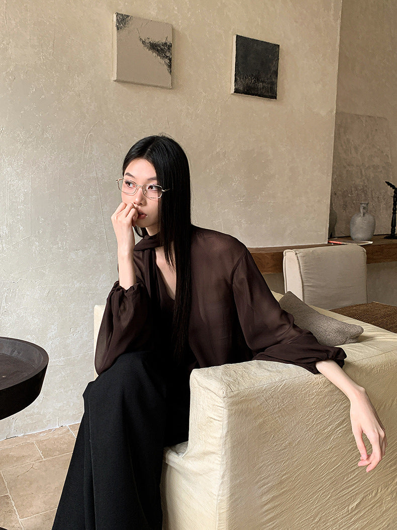 Chiffon Blouse pour femmes Designer inspiré style Niche