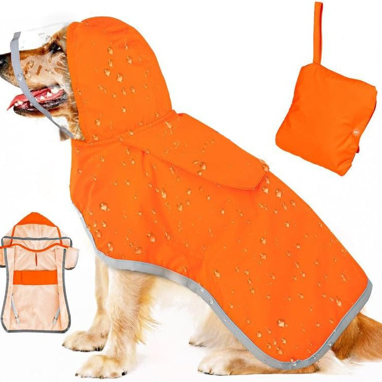 Veste de pluie pour chien imperméable souple respirant pour petit chien à capuchon manteau de pluie pour chien