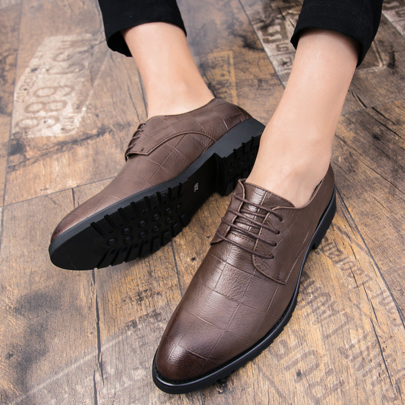 Hommes Cuir de style coréen Trendy Lace-up Casual Chaussures British Business Forme et Leisu