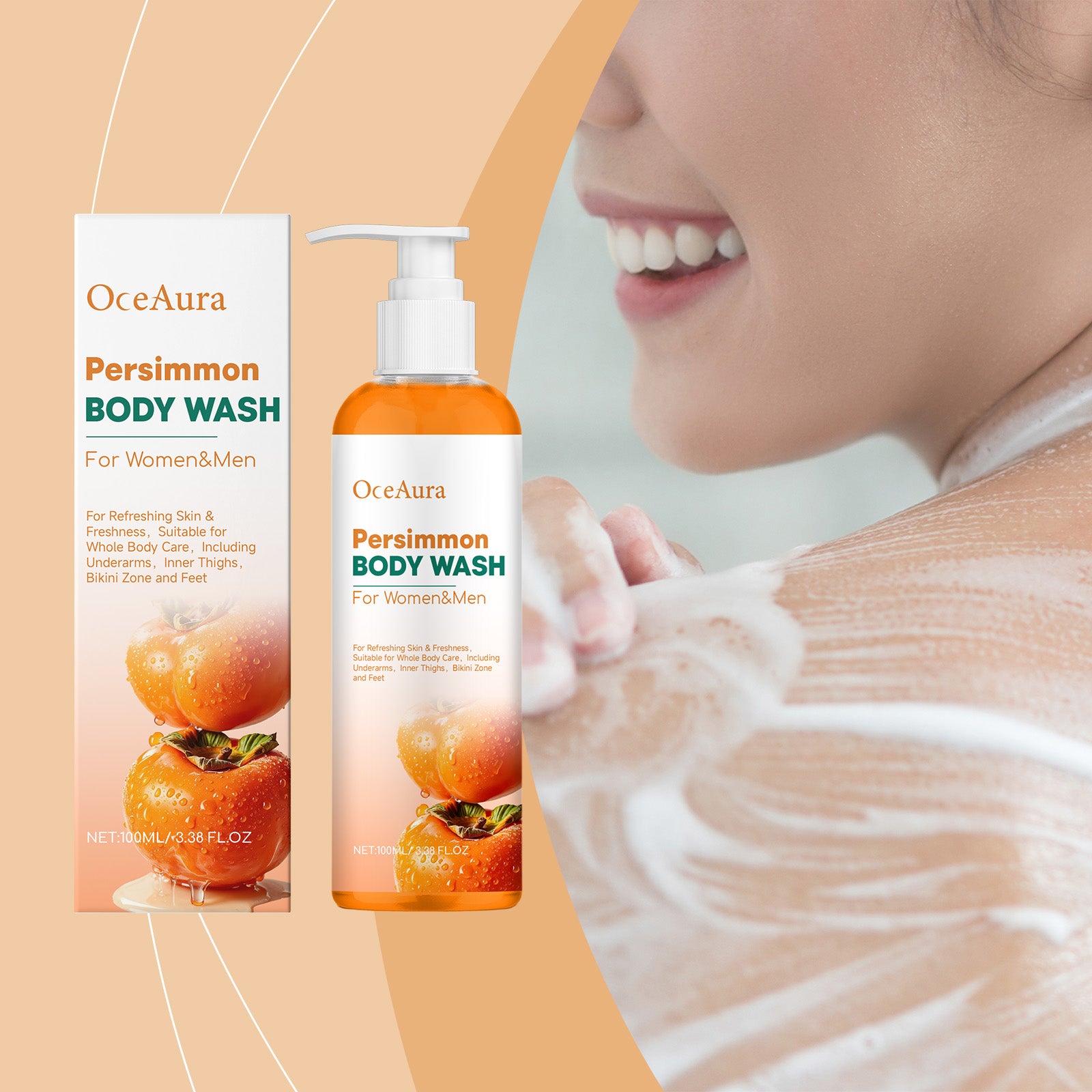 Gel douche désodorisant de Persimmon 1 0 0ml-boîte