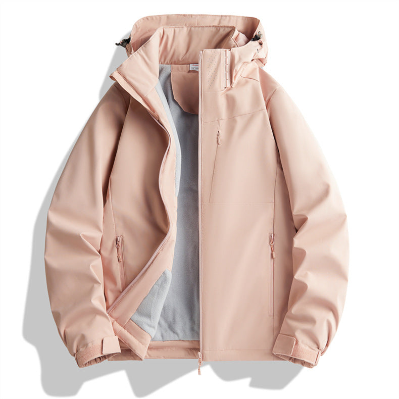 Couple Veste à couche unique Windproof Sports Tissu rembourré doublé