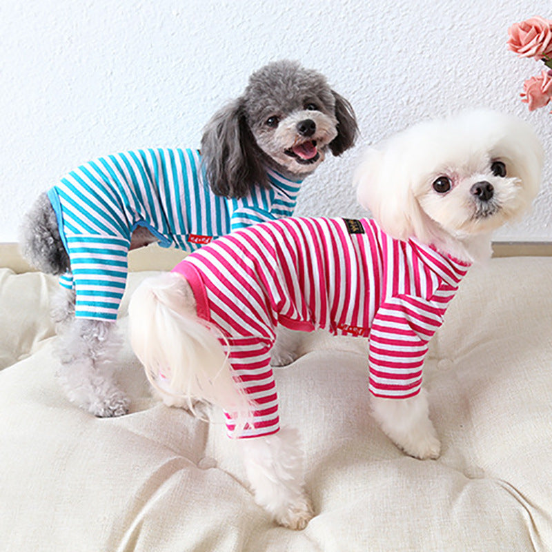 Leggings pour animaux de compagnie rayés en coton de huit couleurs